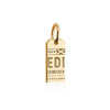 Edinburgh EDI Luggage Tag Charm, Gold Mini