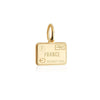 France Passport Stamp Charm, Gold Mini