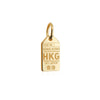 Hong Kong China HKG Luggage Tag Charm, Gold Mini