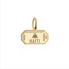 Haiti Passport Stamp Charm, Gold Mini