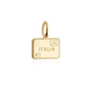Italy Passport Stamp Charm, Gold Mini