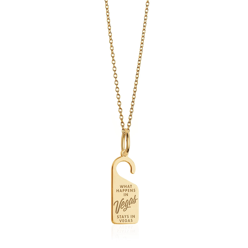 Las Vegas Mini Do Not Disturb Necklace Gold