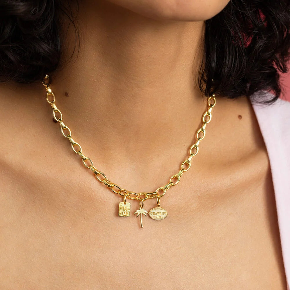 Travel Icon Charms, Gold Mini