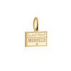 Morocco Passport Stamp Charm, Gold Mini