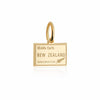 New Zealand Passport Stamp Charm, Gold Mini