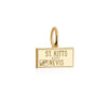 Saint Kitts and Nevis Passport Stamp Charm, Gold Mini