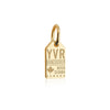 Vancouver Canada YVR Luggage Tag Charm, Mini Gold