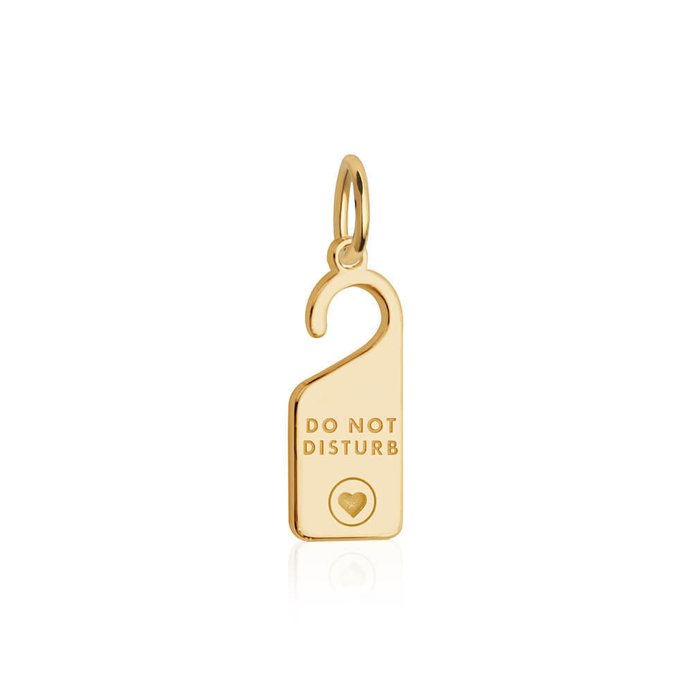Do Not Disturb Sign Charm, Mini Gold