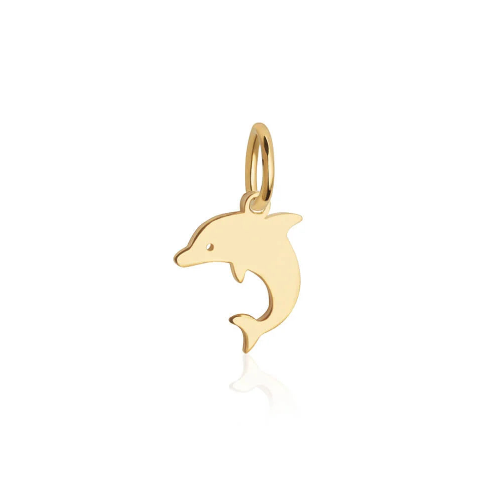 Dolphin Charm, Gold Mini