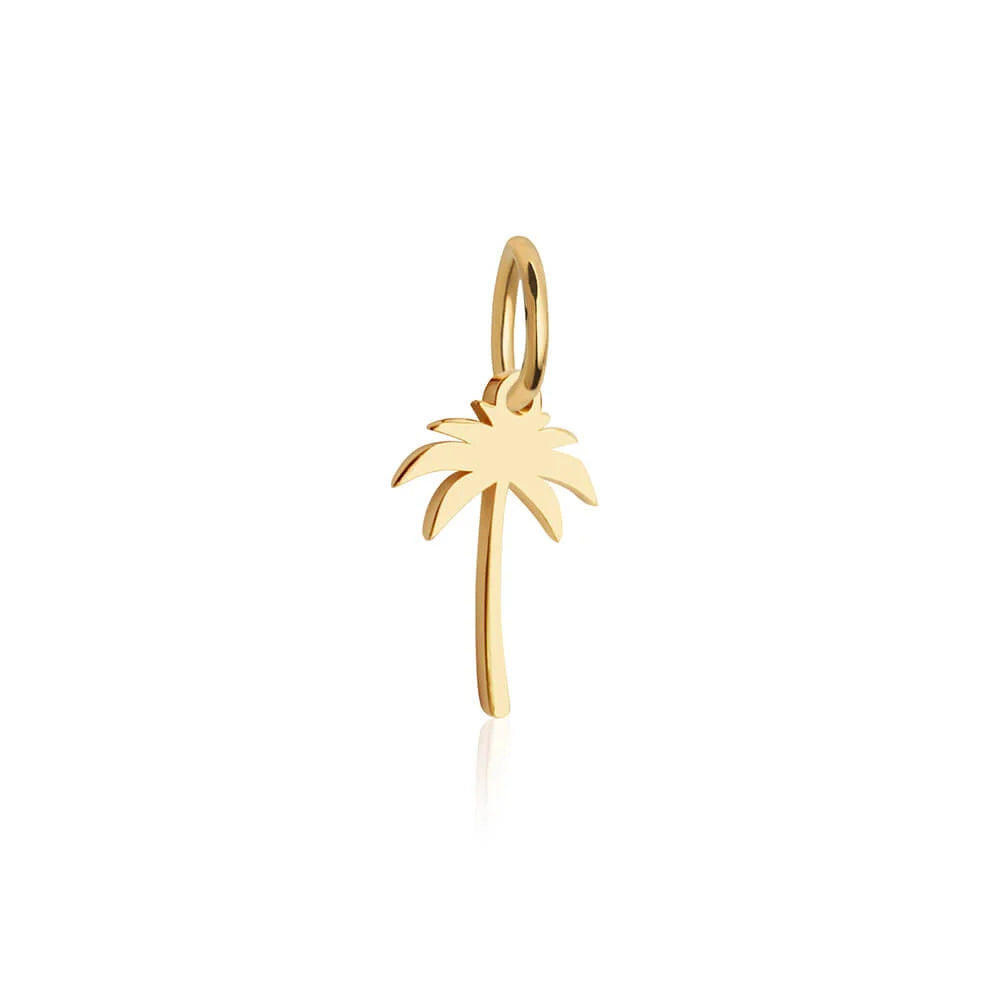 Palm Tree Charm, Tall Gold Mini