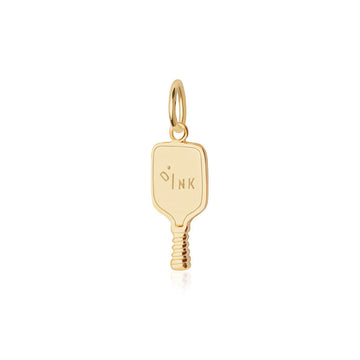 Dink Pickleball Racket Charm, Mini Solid Gold