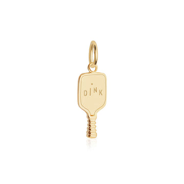 Dink Pickleball Racket Charm, Mini Solid Gold