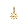 Ship's Wheel Charm, Gold Mini