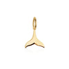 Orca Whale Tail Charm, Gold Mini