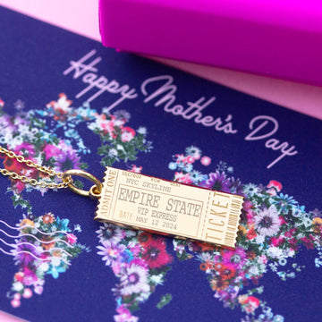 Event Ticket Customizable Charm Solid Gold