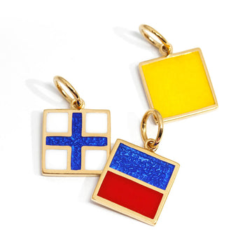 Nautical Flag Charm, Gold