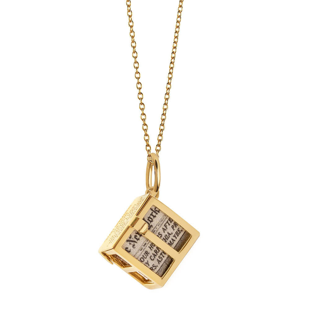 New York Newspaper Charm, Gold