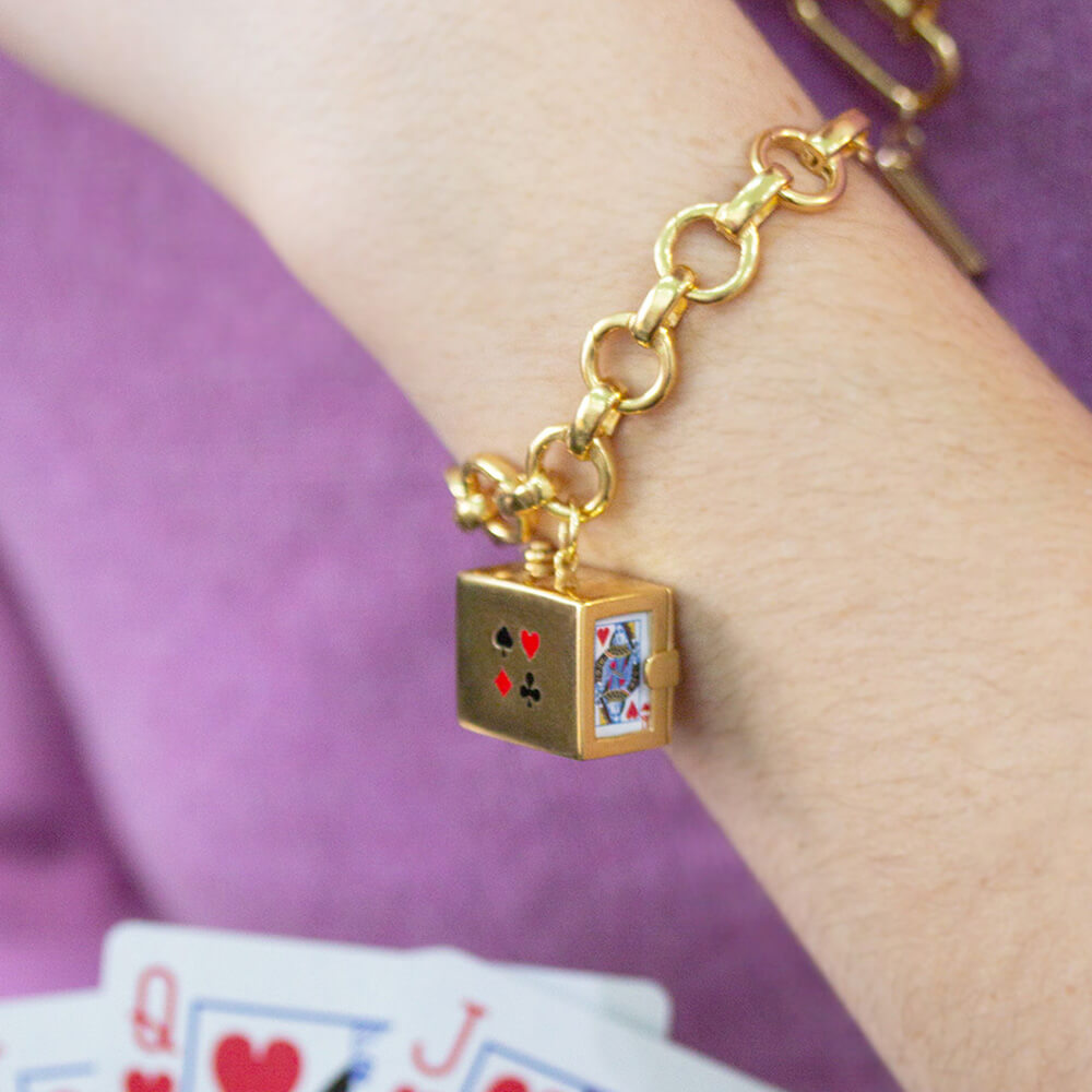Playing Cards Charm, Silver