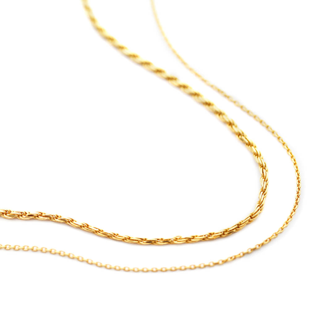 Gold rope cable chain set by Jet Set Candy, featuring a bold and versatile gold rope design.