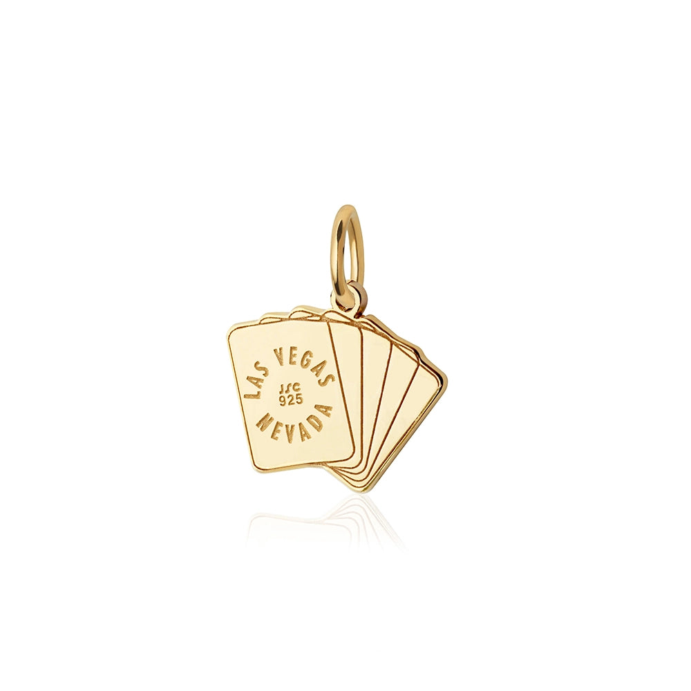 Las Vegas Royal Flush Cards Charm, Gold