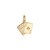 Las Vegas Royal Flush Cards Charm, Solid Gold