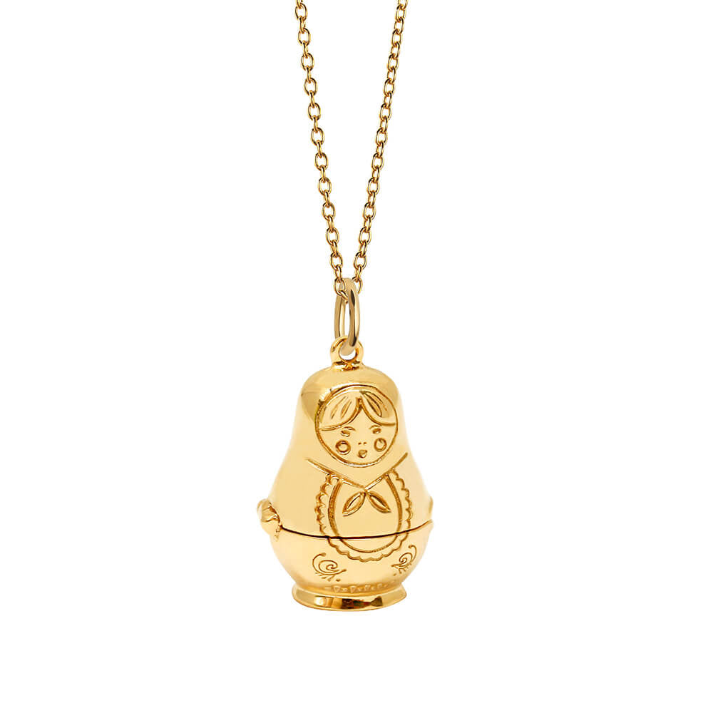 Matryoshka Doll Charm Russia Gold