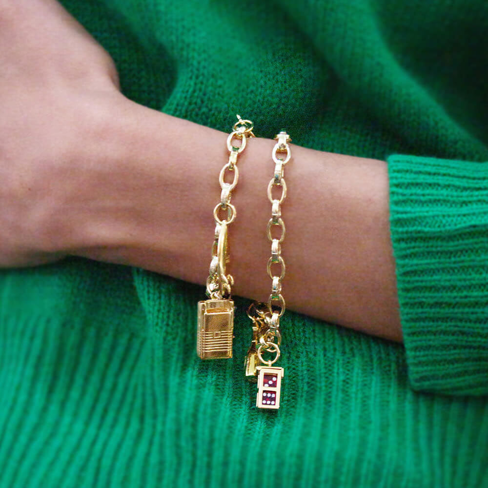 Slim Infinity Link Charm Bracelet, Gold