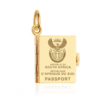 Passport Book Charm South Africa Gold