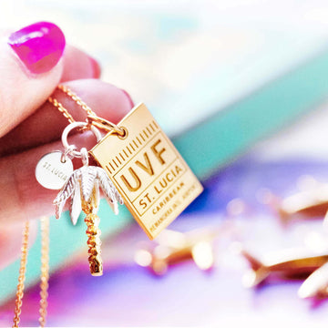 Luggage Tag Charm, Gold