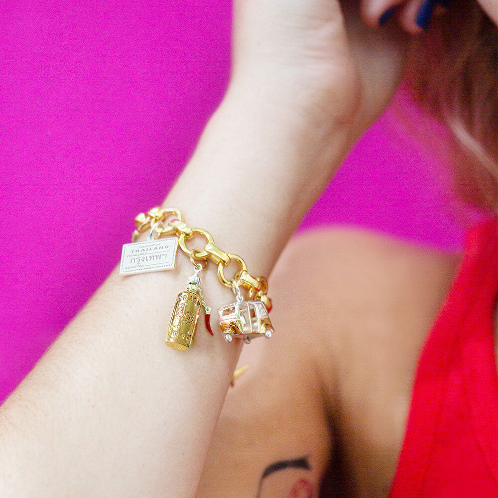 TukTuk Charm, Solid Gold Two-Tone