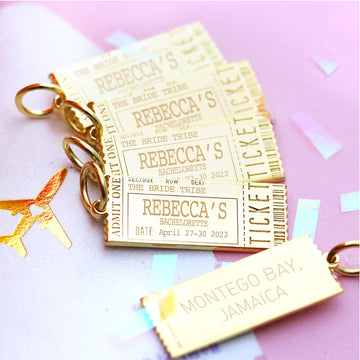 Event Ticket Customizable Charm Silver