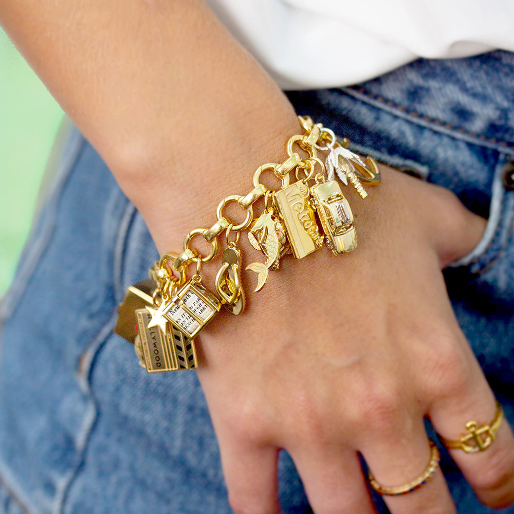 Solid Gold Infinity Link Charm Bracelet