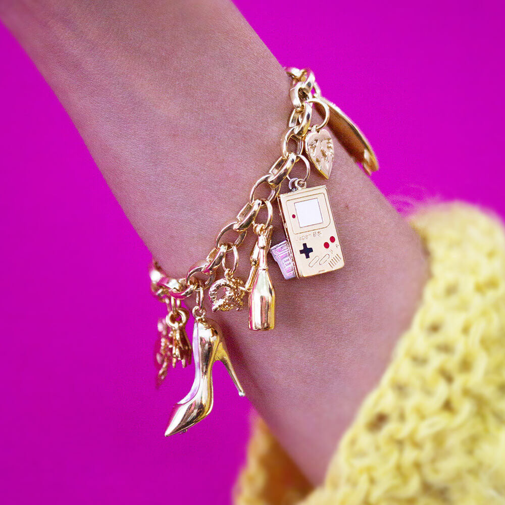 Slim Infinity Link Charm Bracelet, Gold