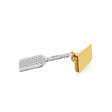 Parmesan Cheese & Grater Charm Italy Two Tone