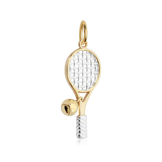 Tennis Racquet Charm, Gold