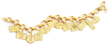 Passport Stamp Charm, Solid Gold