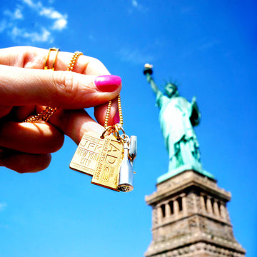 Luggage Tag Charm, Solid Gold