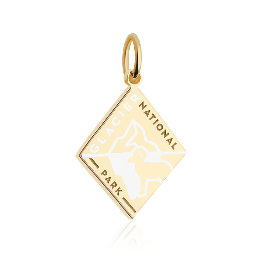 glacier national park gold vermeil enamel charm