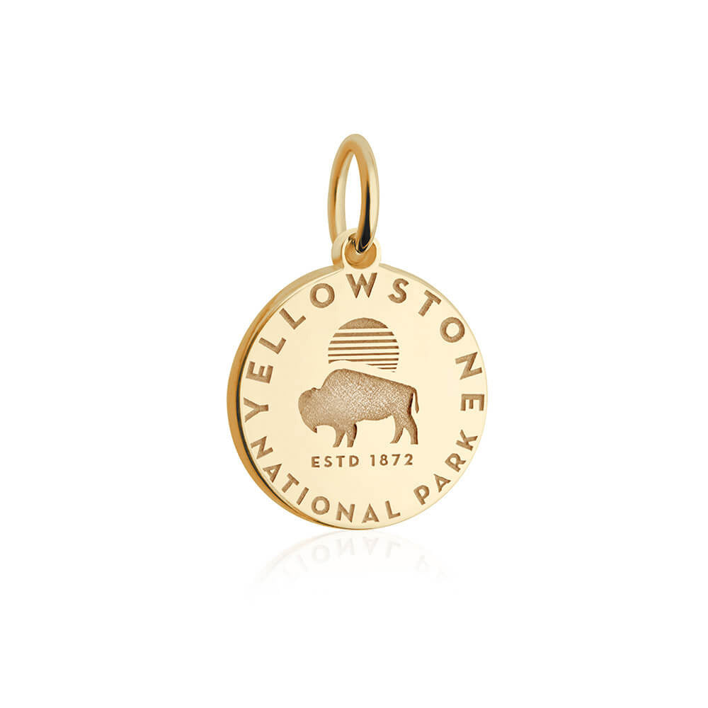 gold vermeil solid gold yellowstone national park charm