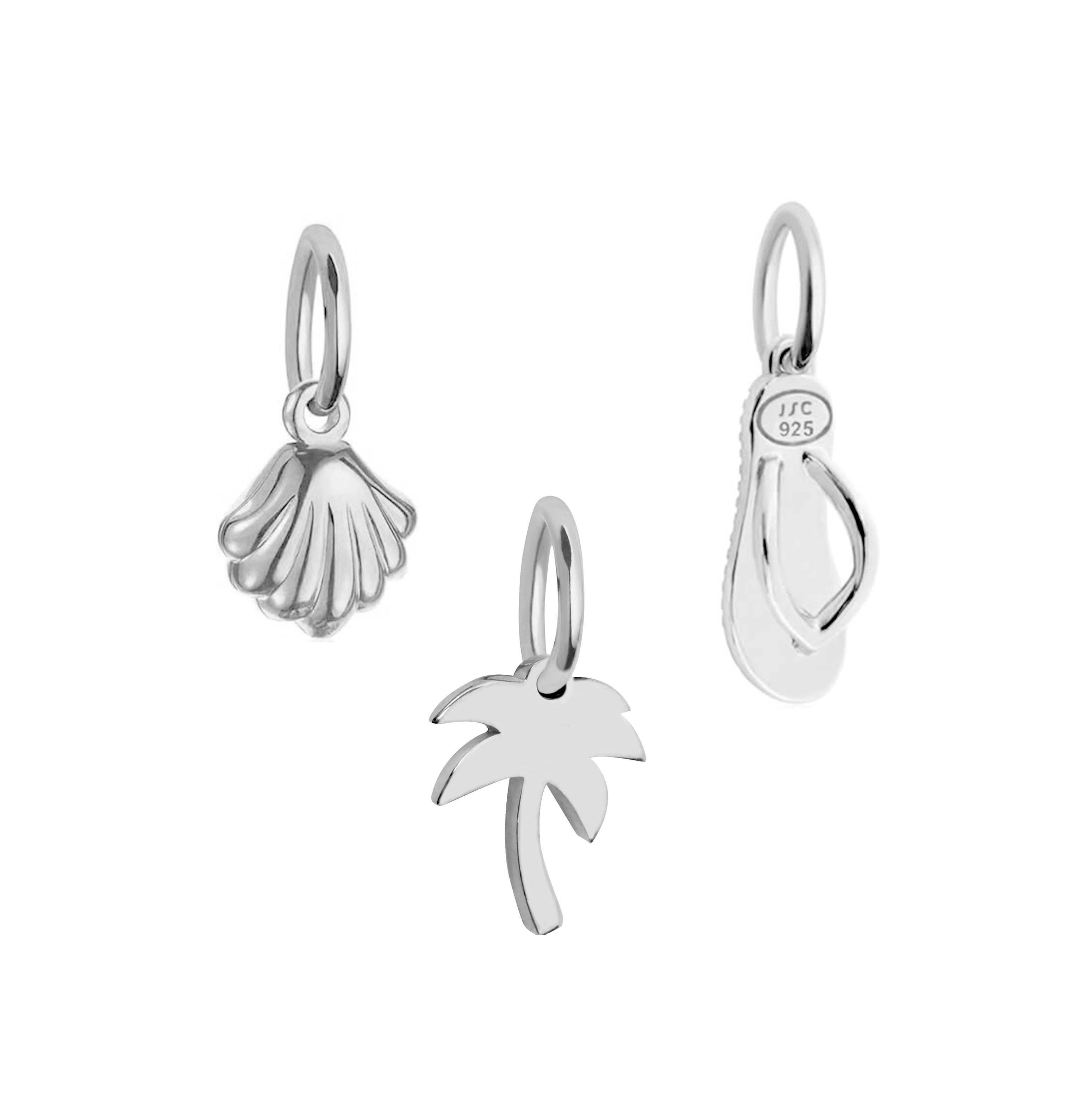 Travel Icon Charms, Silver Mini