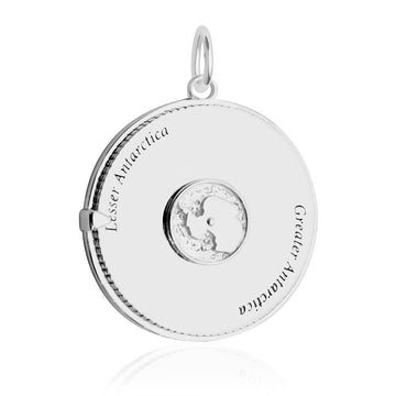 Antarctica Continent Spinner, Silver Large