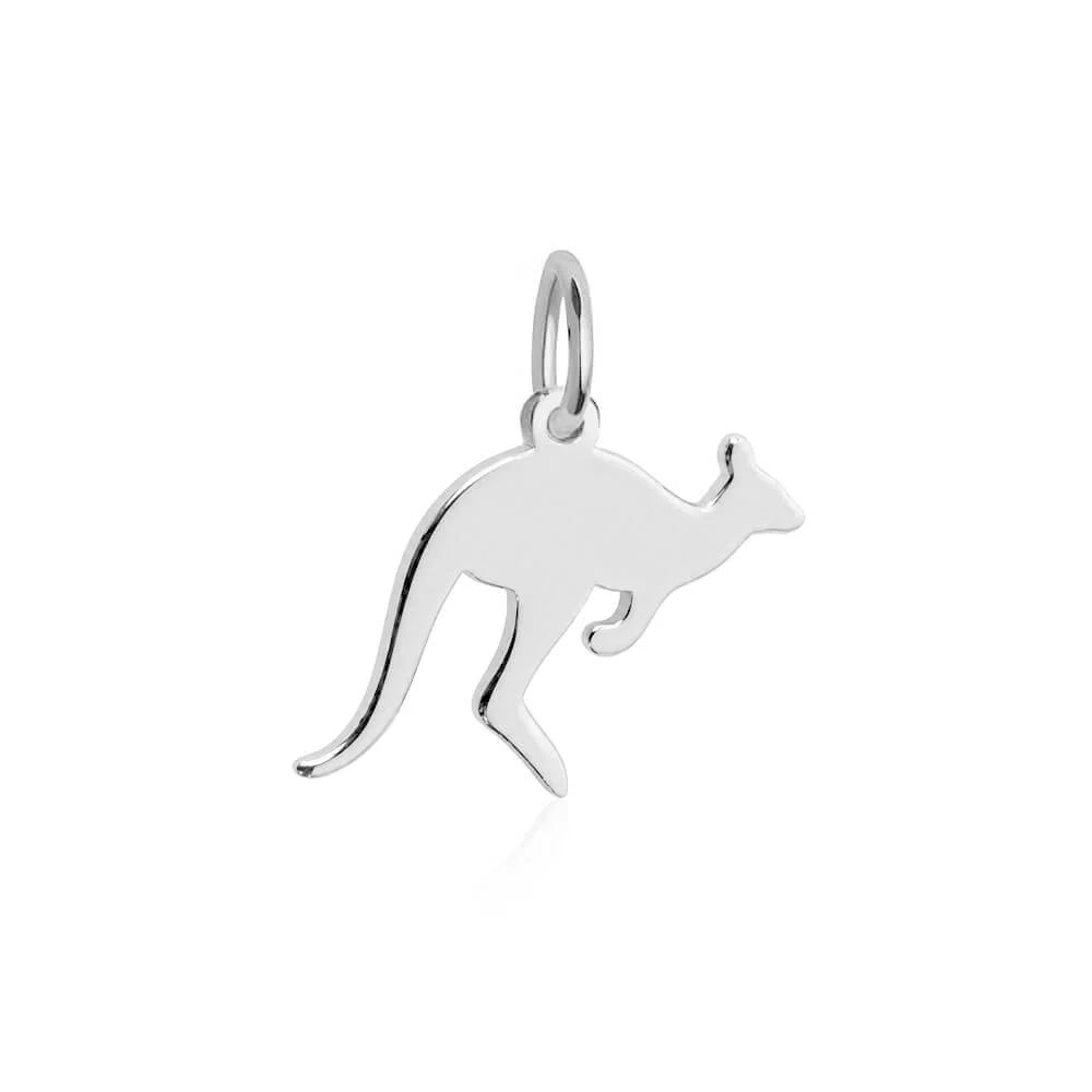 Australia Kangaroo Charm, Silver Mini