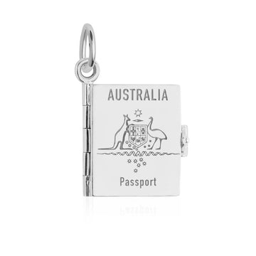 Passport Book Charm Australia Gold
