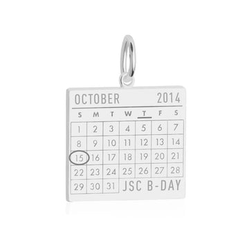 Calendar Customizable Charm, Silver