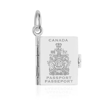 Canada Passport Book Charm, Silver