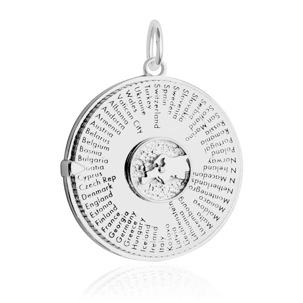 Europe Travel Charm | Sterling Silver Spinner Charm | Large – JET SET CANDY