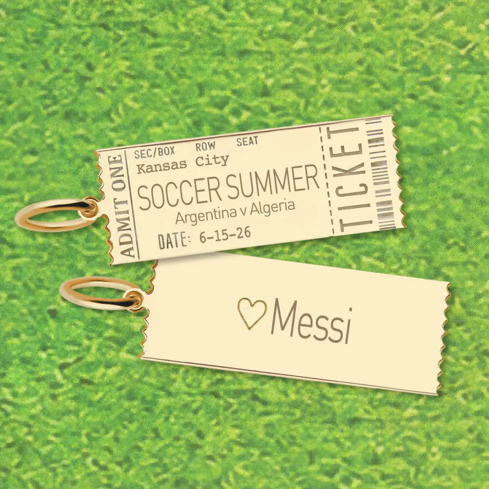 Event Ticket Customizable Charm Gold