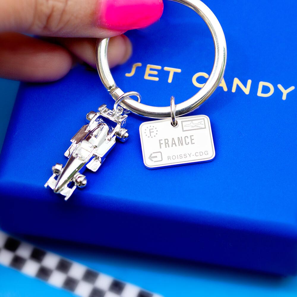 Race Car Charm, Silver