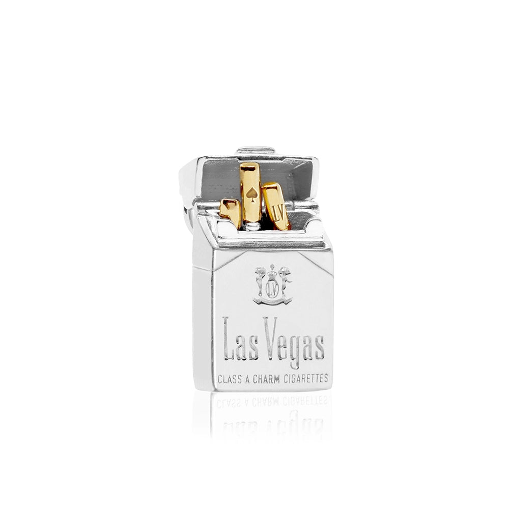 Las Vegas Cigarettes Charm, Silver