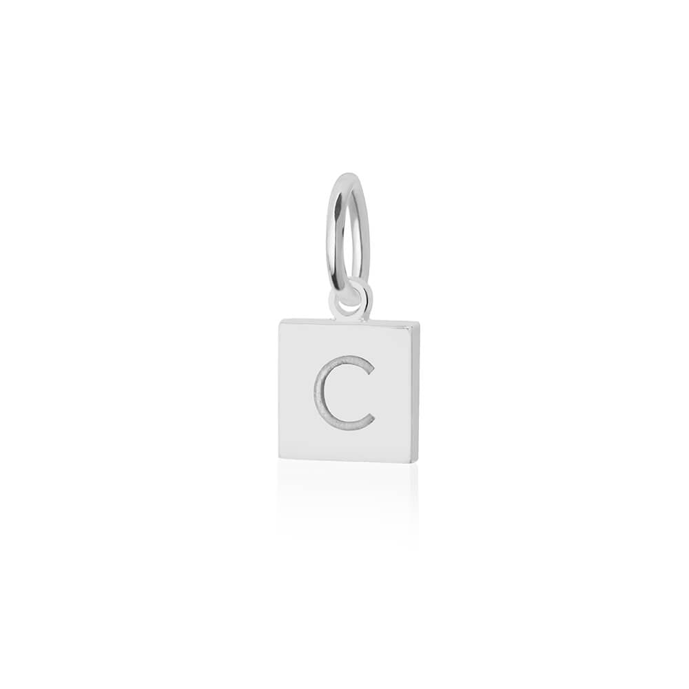 Letter C, Nautical Flag Silver Mini Charm